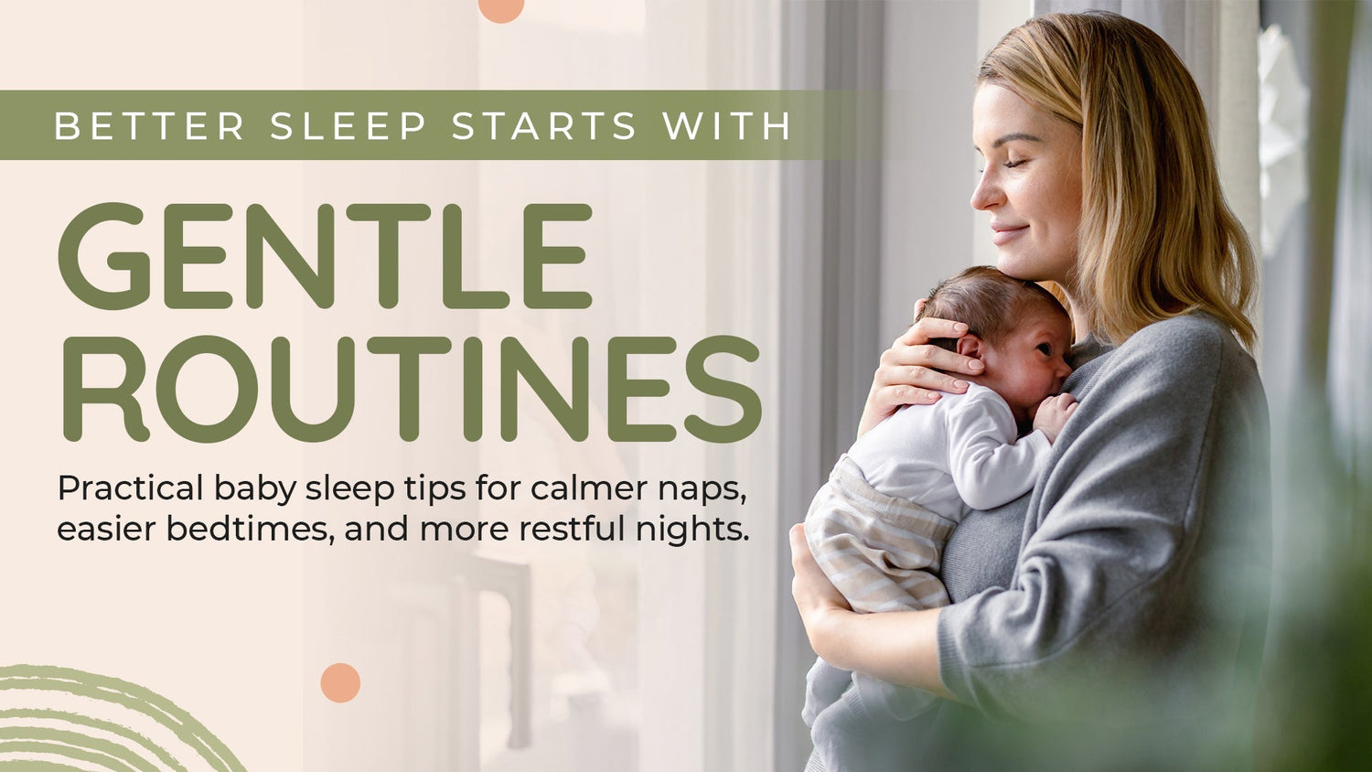 A mother gently holding her newborn baby, illustrating a calm and professional guide to baby sleep routines for Australian parents.