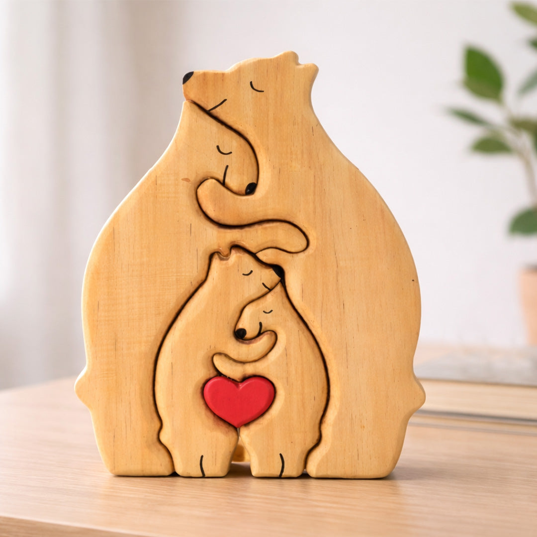 Personalised Wooden Bear Family Puzzle