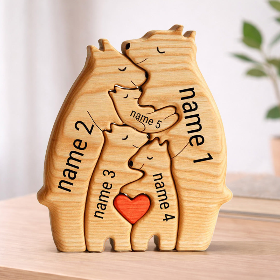 Personalised Wooden Bear Family Puzzle