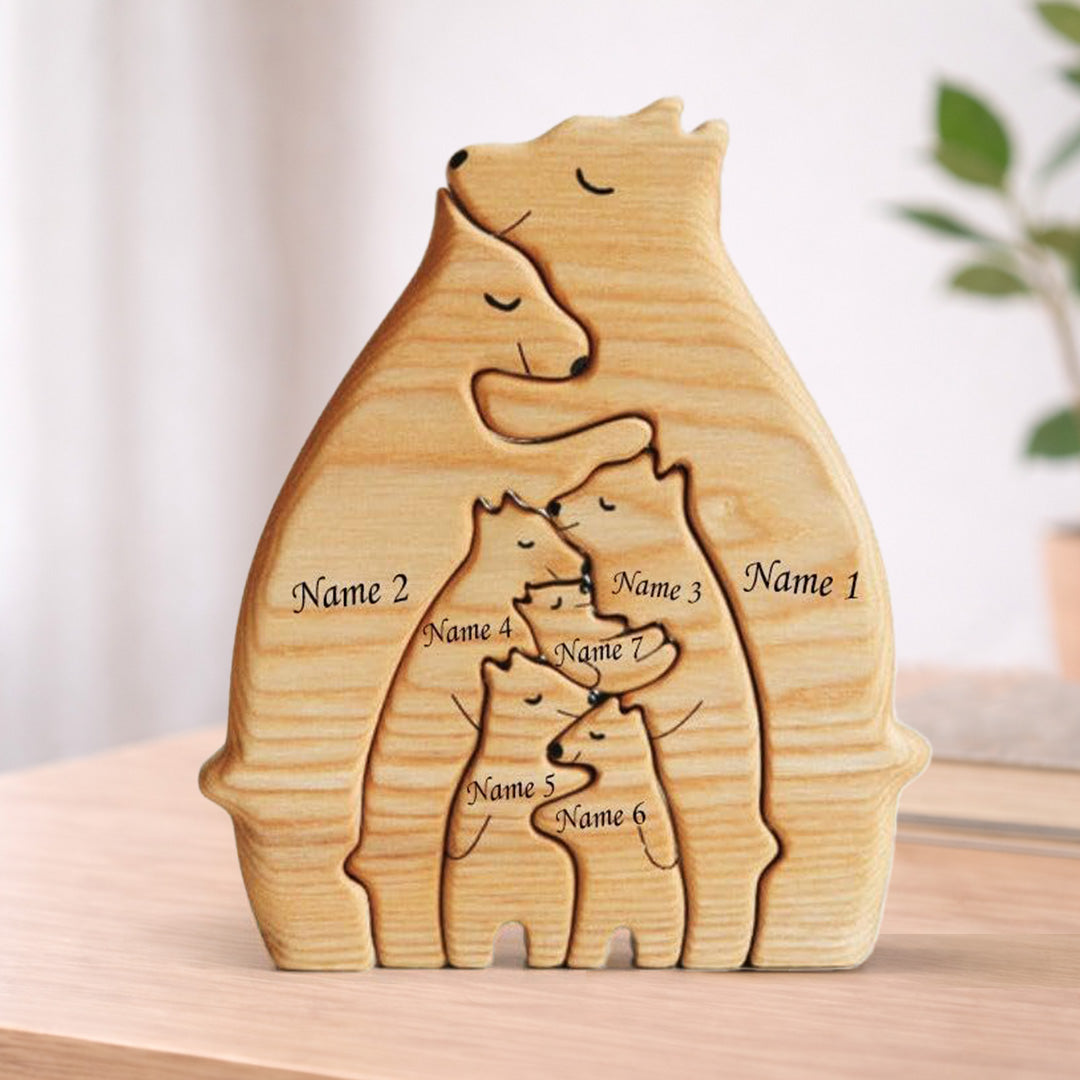 Personalised Wooden Bear Family Puzzle