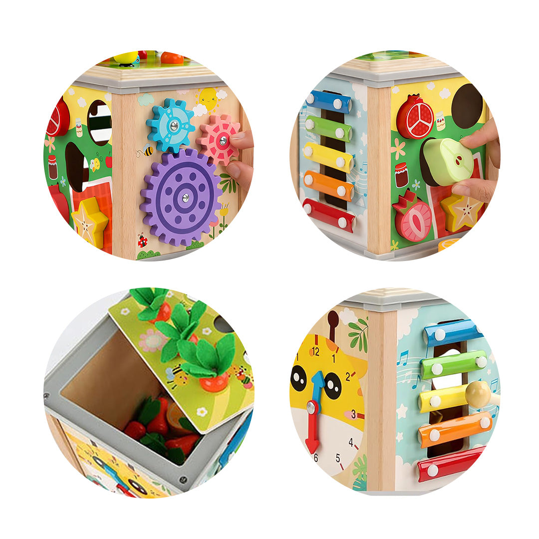 Wooden Activity Cube For Toddlers