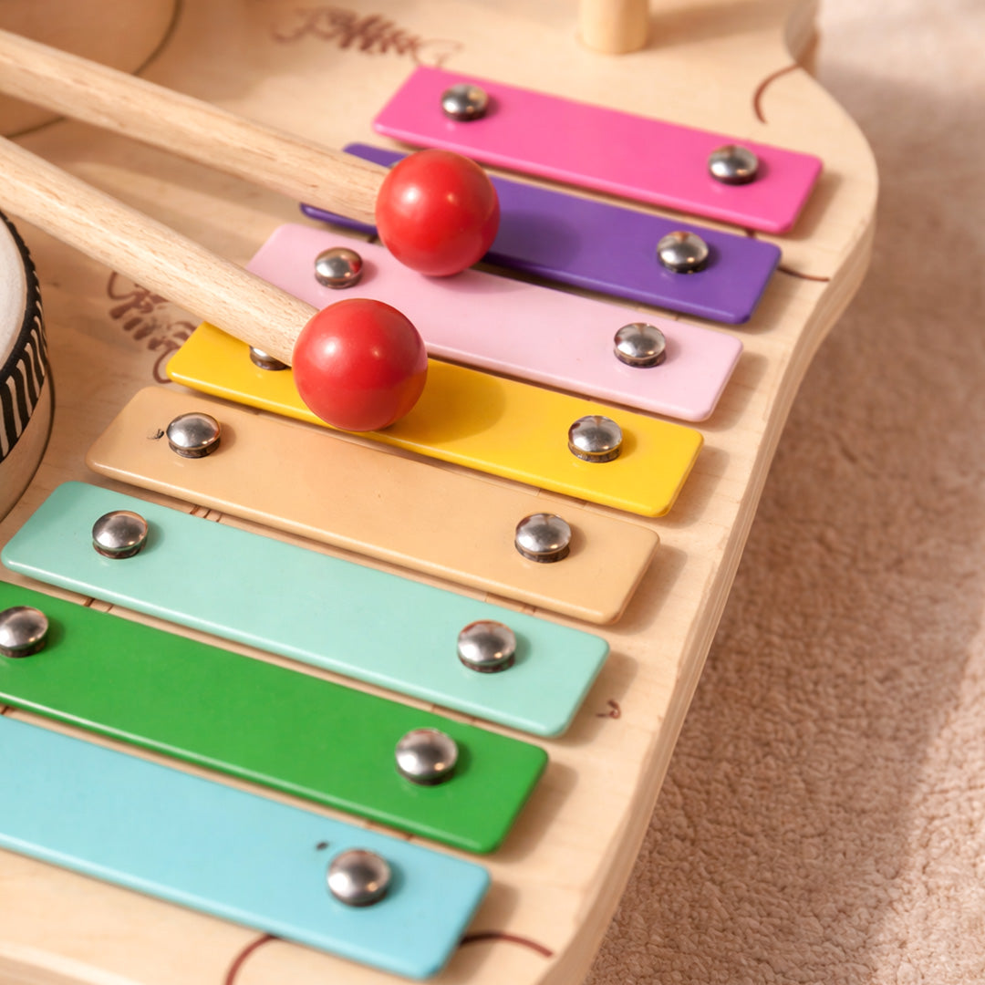 Wooden Musical Drum Set for Toddlers