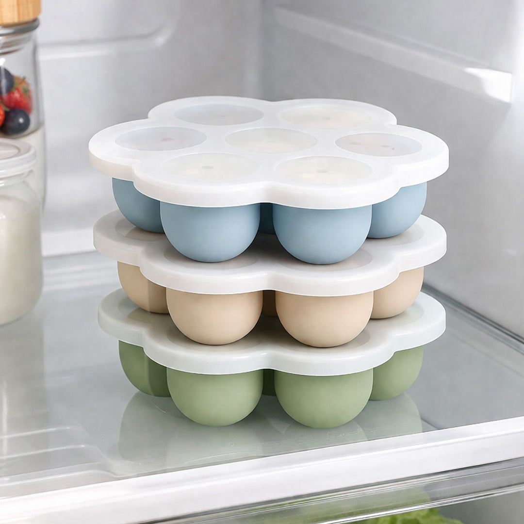 Silicone Baby Food Freezer Tray with Lids - Pack of 3