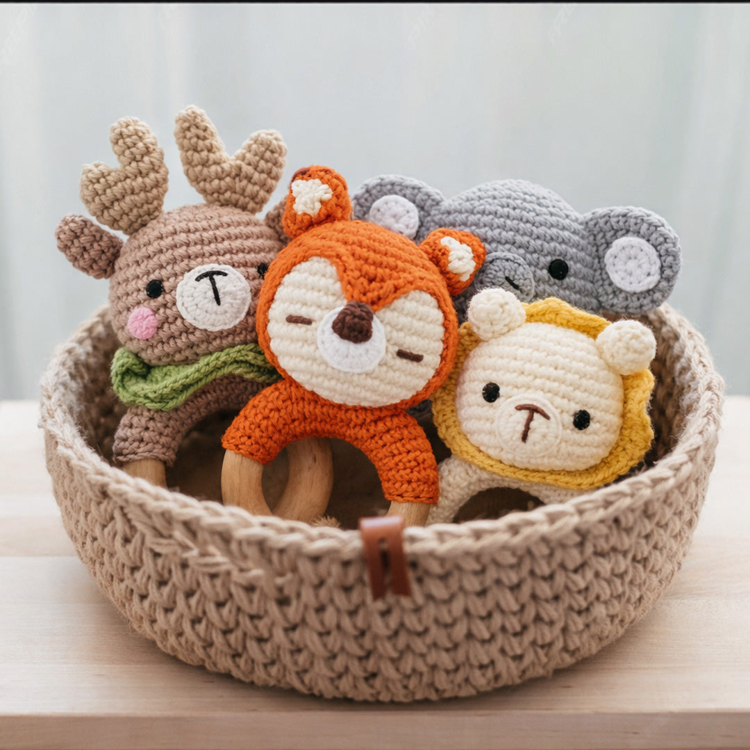 Animal Crochet Rattle Teether