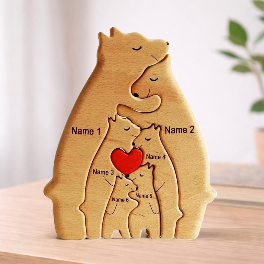 Personalised Wooden Bear Family Puzzle
