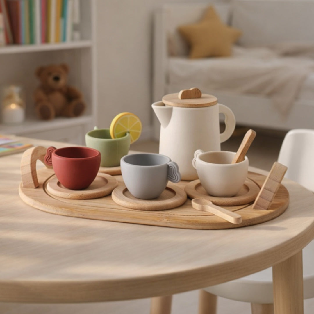Wood & Silicone Kids Tea Party Set