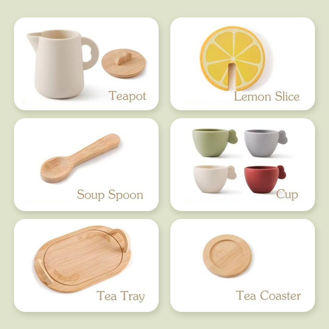 Wood & Silicone Kids Tea Party Set