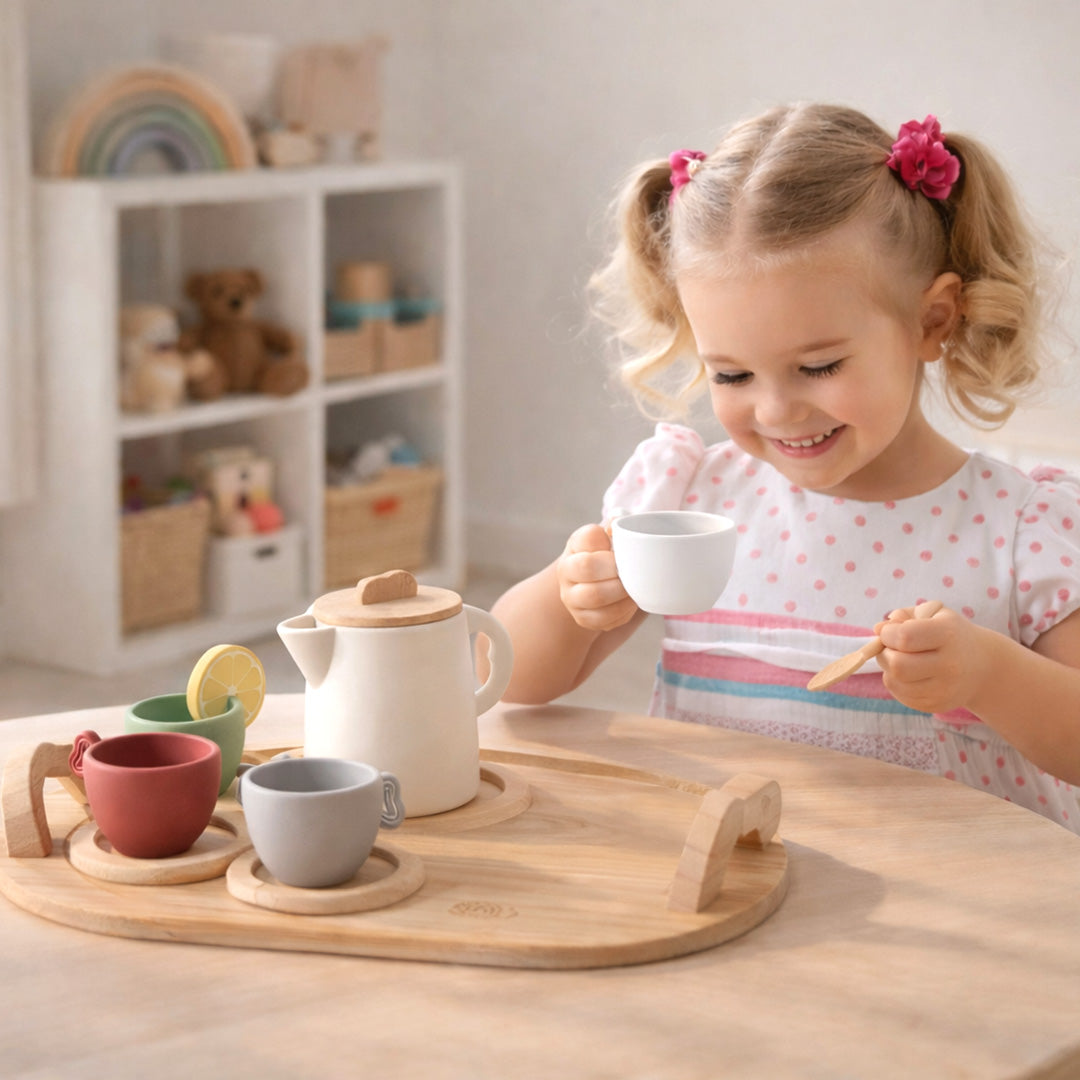Wood & Silicone Kids Tea Party Set