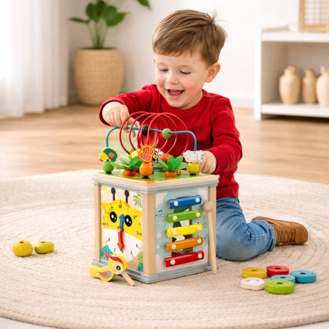 Wooden Activity Cube For Toddlers