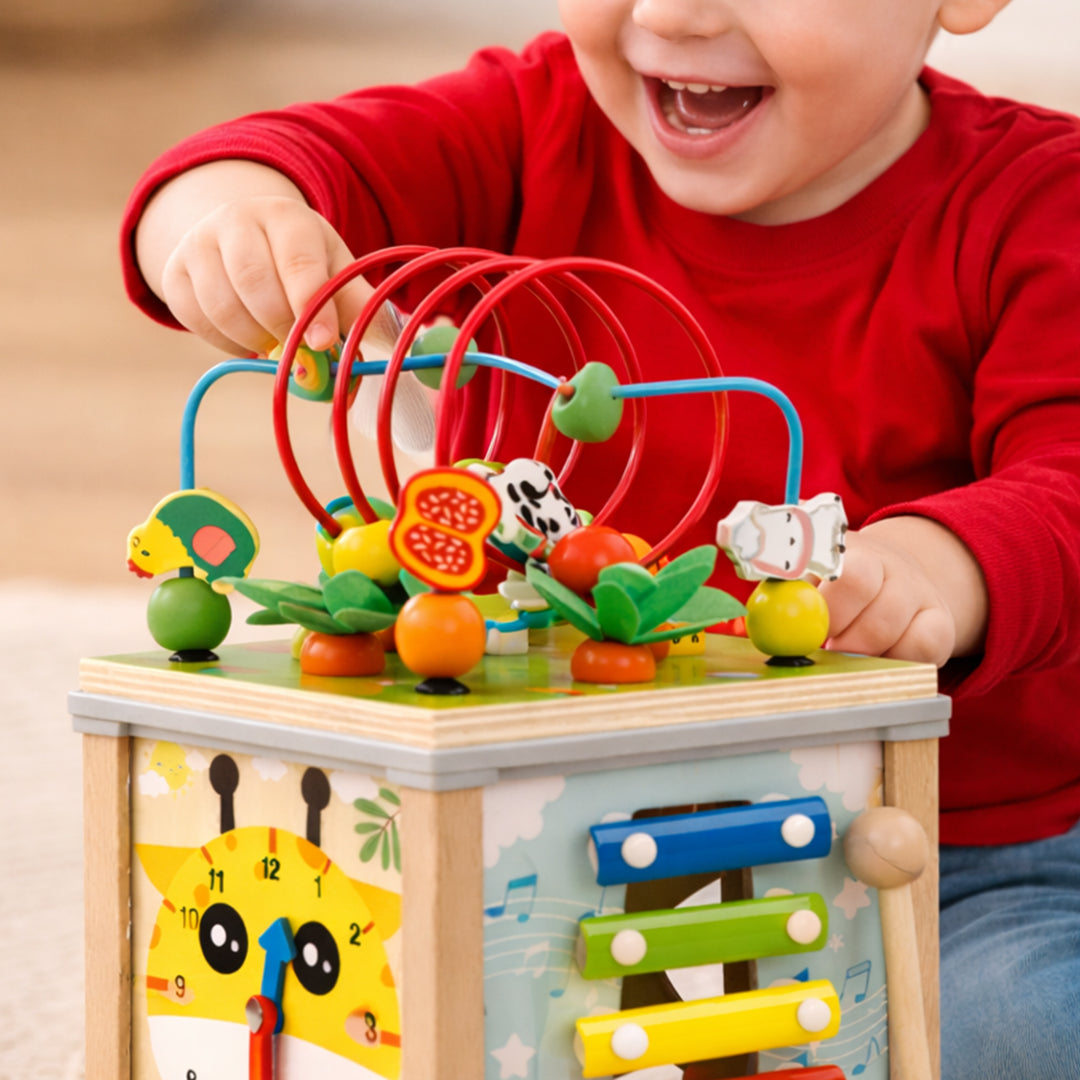 Wooden Activity Cube For Toddlers