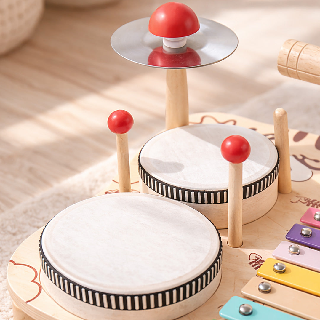 Wooden Musical Drum Set for Toddlers