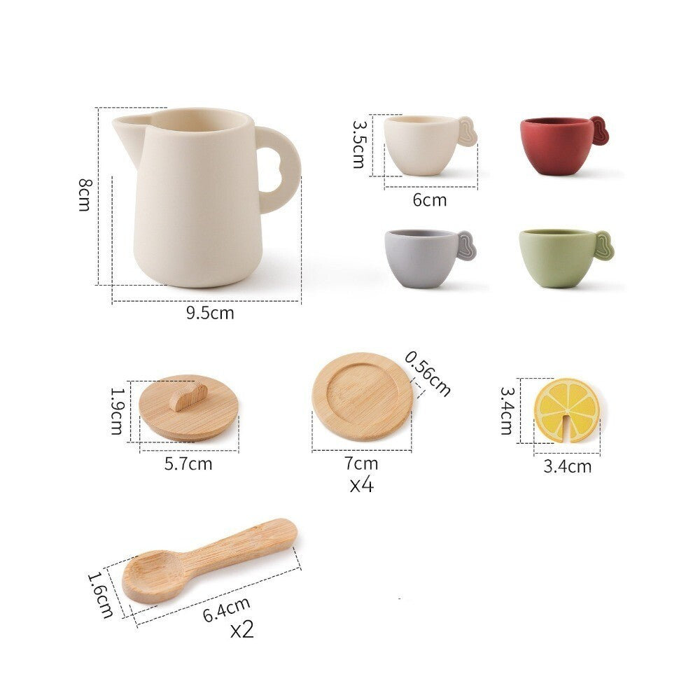 Wood & Silicone Kids Tea Party Set